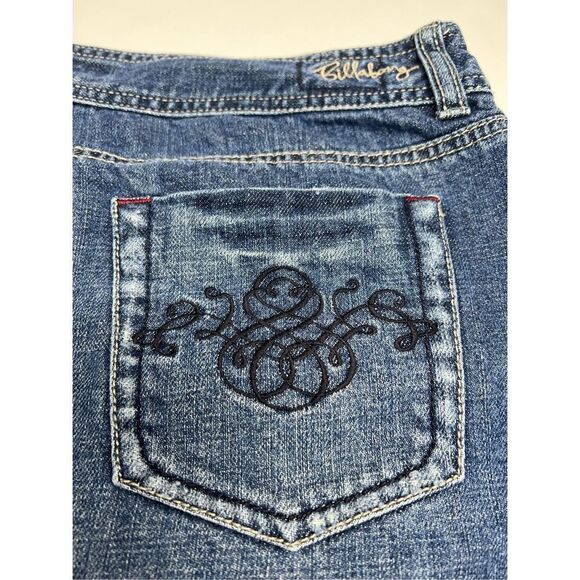 Billabong Denim Embroidered Mini Skirt Size 9 Low Rise - Picture 5 of 12